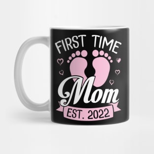 Baby Feet Hearts Happy To Me Mommy First Time Mom Est 2022 Mug
